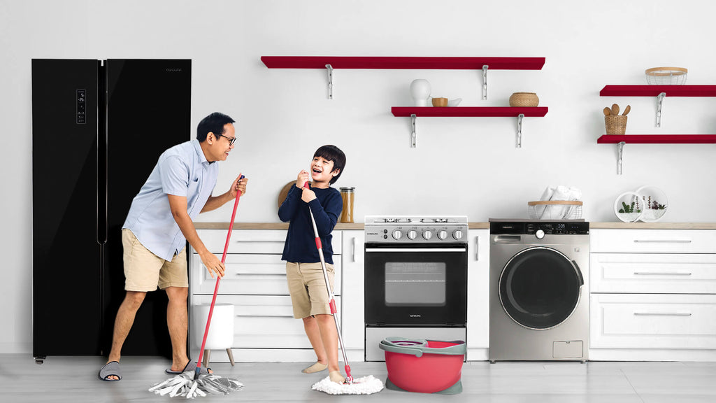 father-and-child-cleaning-together