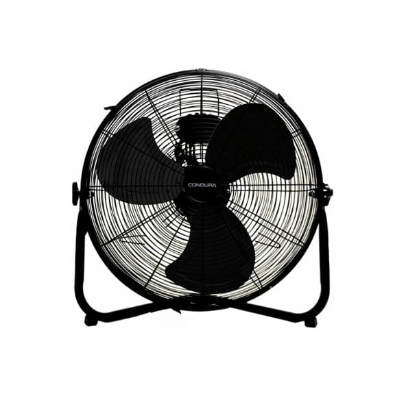 black-industrial-floor-fan-20-inches-front-view- condura-philippines
